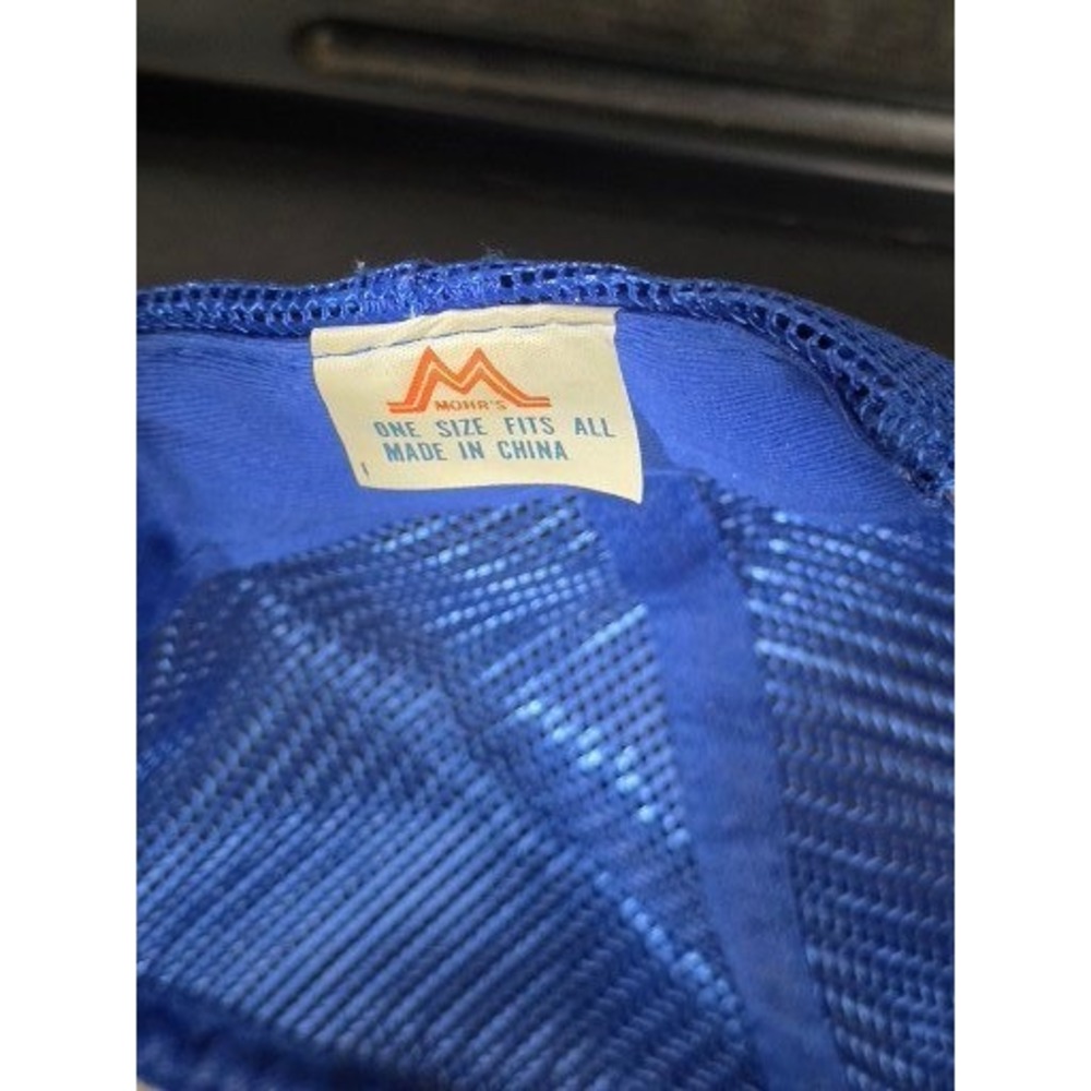 VTGg Mohrs BJ Control Systems Blue White Mesh Back Trucker Hat Snapback Cap Work - Picture 5 of 8